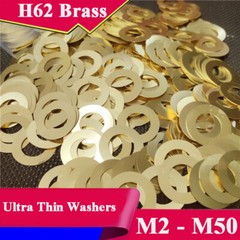 H62 Brass Ultra Thin Washers Shims Spacer Flat Precision Gasket All Sizes M2-M50