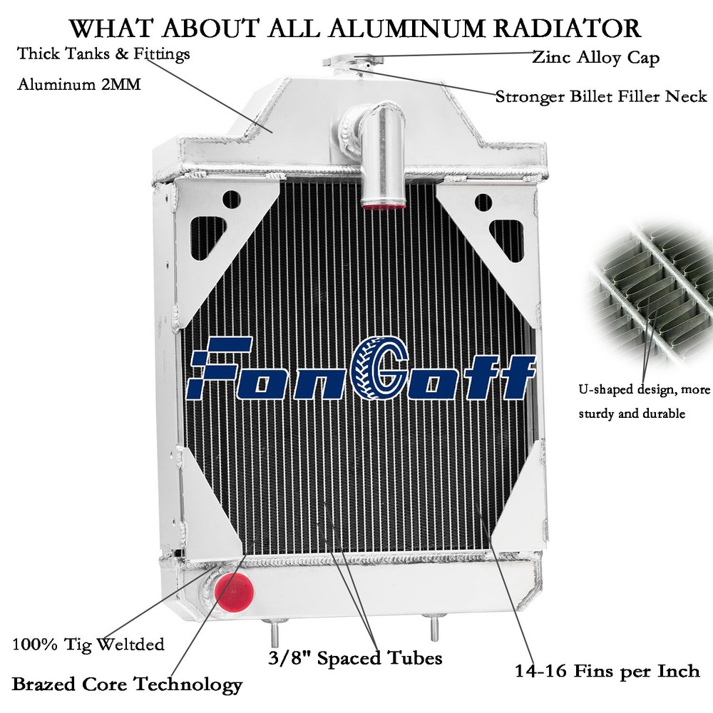 3 Core Aluminum Radiator for Case IH 430CK,480B 480CK,530CK 580B A39344 NEW