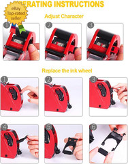 MX-5500 8 Digits Price Tag with 5000 Sticker Labels and 3 Ink Refill, Label Make