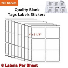 Premium Shipping Address Mailing Labels 4 x 3 1/3 6 Labels Per Sheet (6 UP)