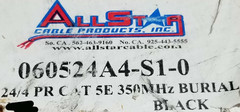 All Star Cable CAT5E UTP Waterblock Tape Direct Burial Network Cable Black/100ft