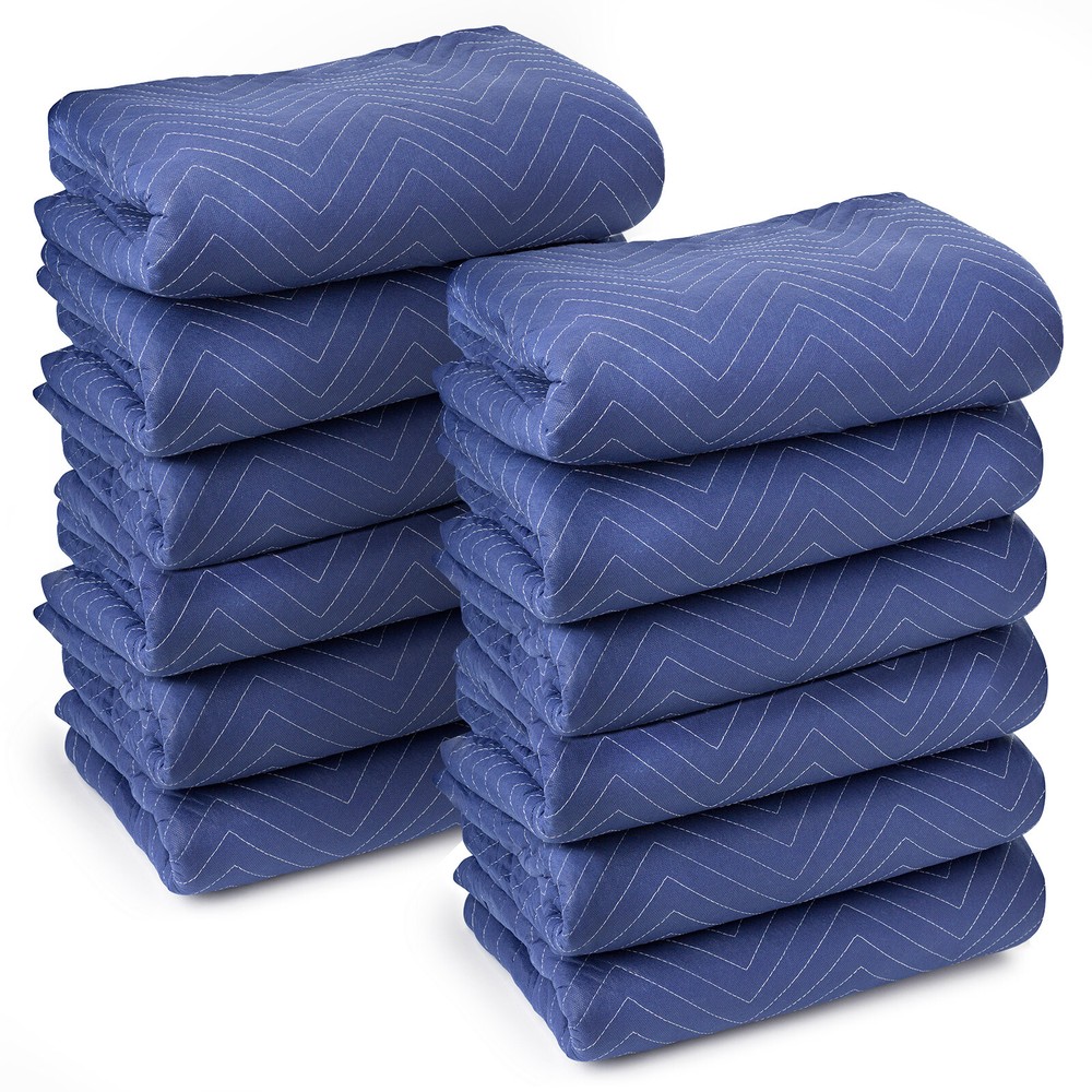 12 Moving Blankets Furniture Pads – Deluxe Pro – 80″ x 72″ Royal Blue