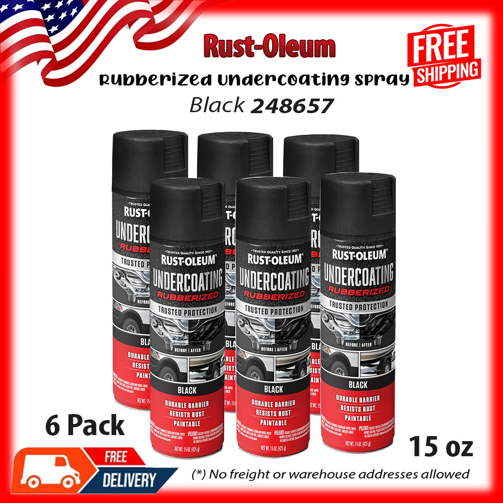6 Pack Rust Oleum Stops Rust Flat Black Textured Spray Paint 15 oz Automotive