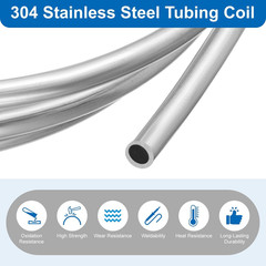 Stainless Steel Tubing Coil, 5/16″ OD X 10 Ft Industrial 304 Stainless