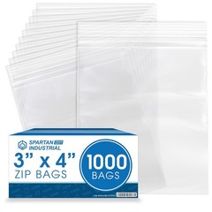 Heavy-Duty 3″ x 4″ Clear Zip Bags – 1000 Pack, Water-Resistant Storage Solutions