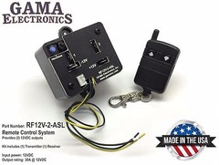 RF Remote Control Two 12-Volt Outputs w/aux. switch leads