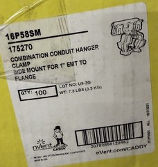 Box Of 100 Erico Caddy 16P58SM Combo Hanger Side Mount for 1″ Conduit