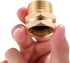 2 Pack Brass Garden Hose Adapter, 3/4″ GHT Female x 3/4″ NPT Male Connector, ..