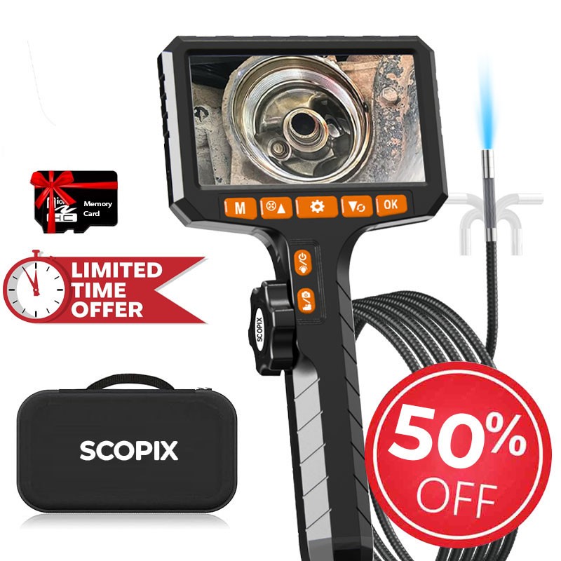 60%off Endoscope Camera 2-Way 210° Industrial Inspection Articulating Borescope