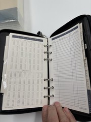 Vintage 2000 Leatherette Black Power Planner Organizer with Calculator & More