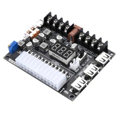 20/24Pin ATX Power Supply Breakout Board Adjustable Voltage Module + Case New