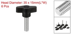 M8x31mm 6Pcs, Carbon Steel Tee Wing Thumb Screws for Remove Replace Black