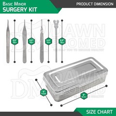 13 Pcs Basic Minor Surgery Set With Stainless Box Surgical Instruments German Gr