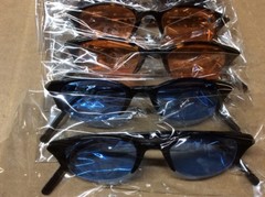 NEW ASSORTED BOX OF SUNGLASSES SUN GLASSES SET OF 9 GLASS COLORED SMALL LENS
