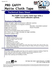 Pro Tapes Pro Gaff Gaffer Tape Black 2″ x 55 yds.