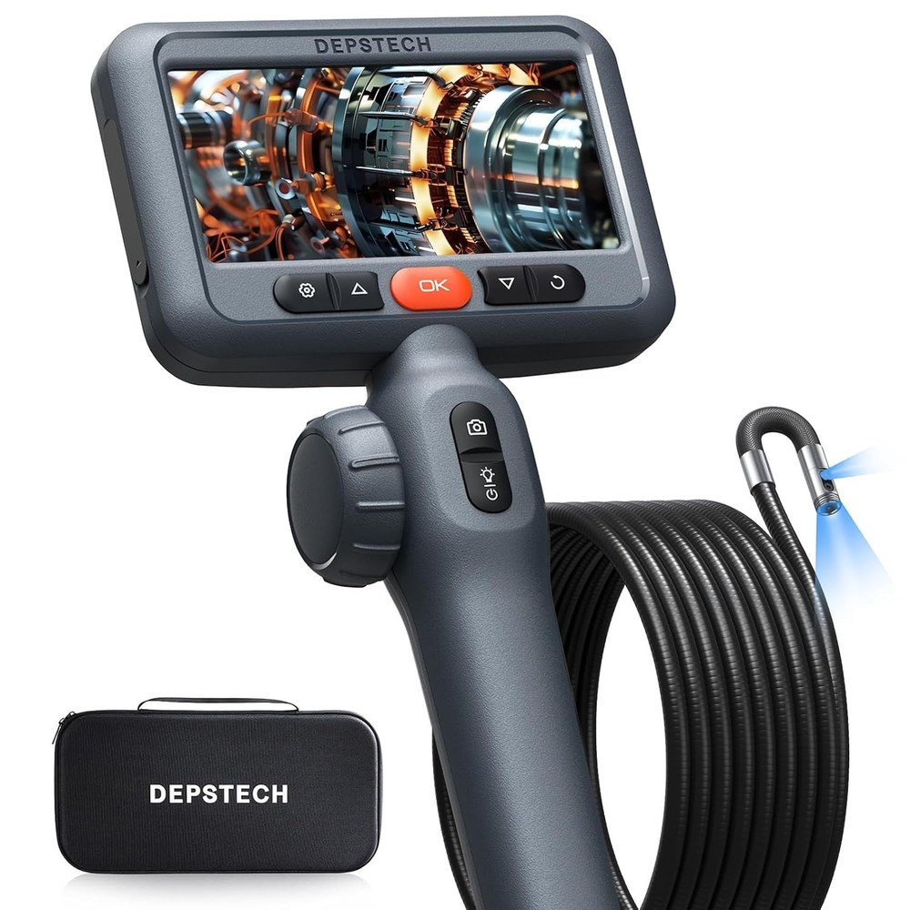 Used DEPSTECH 10FT Articulating Endoscope Dual Lens Industrial Inspection Camera
