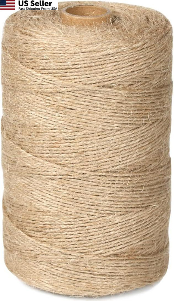 PerkHomy 1100FT Jute Twine String 2mm 3ply 1100 Feet (335M), (1/12 In)