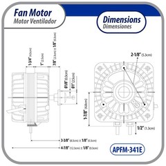 Appli Parts APFM-341E 34W refrigeration condenser and evaporator motor 115V 60Hz