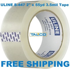 (6) ULINE S-447 2″ X 55 Yds 3.5 Mil Heavy-Duty Packing & Shipping Tape Rolls