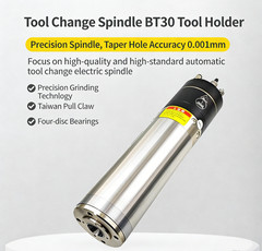 3.5KW BT30 ATC Water Spindle Motor Automatic Tool Change 6000rpm/24000rpm+VFD