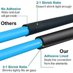 1/2 Inch 12.7mm Heat Shrink Tubing 10 Ft Adhesive Lined Dual Wall Waterproof