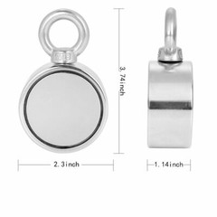 700LBS Super Strong Double Sided Neodymium Fishing Magnet Power Pulling Force