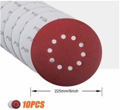POWER PRO 2100 – 120 Grit, 9in. Sanding Discs – Set of 10 with Vent Holes