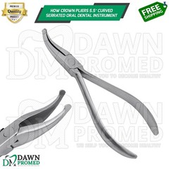 How Crown Pliers 5.5″ Curved Serrated Tips Oral Dental Orthodontic German Grade