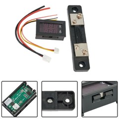 DC 0-100V 50A Voltmeter ammeter LED-Dual Digital Volt Amp Meter Gauge W/ Shunt-