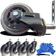 Office Chair Wheels 3 Inch 7/16″ (11mm) Replacement Caster Set – Smooth & Quiet