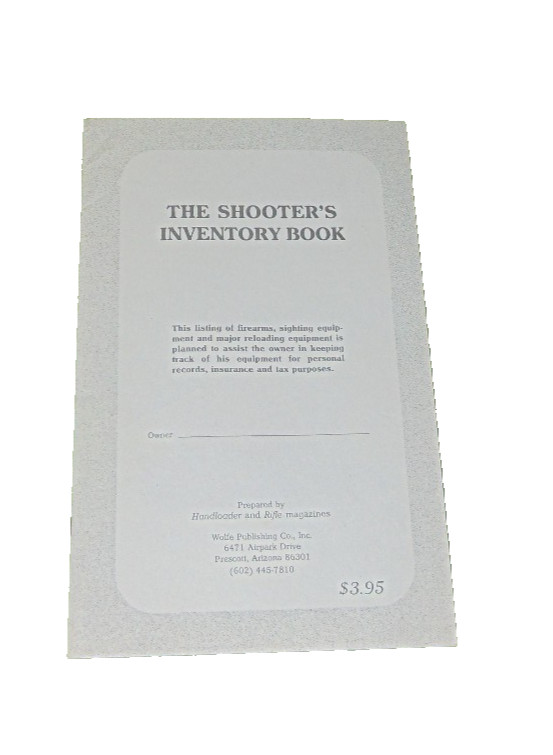 Vintage Shooters Inventory Book Firearms Record Log Unused