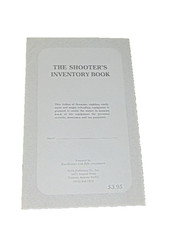Vintage Shooters Inventory Book Firearms Record Log Unused