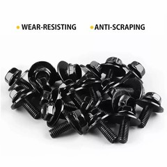 40PCS Body Bolts Screw Fastener Fender M6-1.0x 16mm Long- 10mm Hex- 17mm Washer