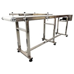 110V 82.7″*7.8″ Food Grade White PU Belt Conveyor Stainless Steel Body 120W