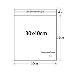100PCS 12″ x 15″ Clear Poly Bags OPP Cellophane Plastic Cello Bag Self Adhesive