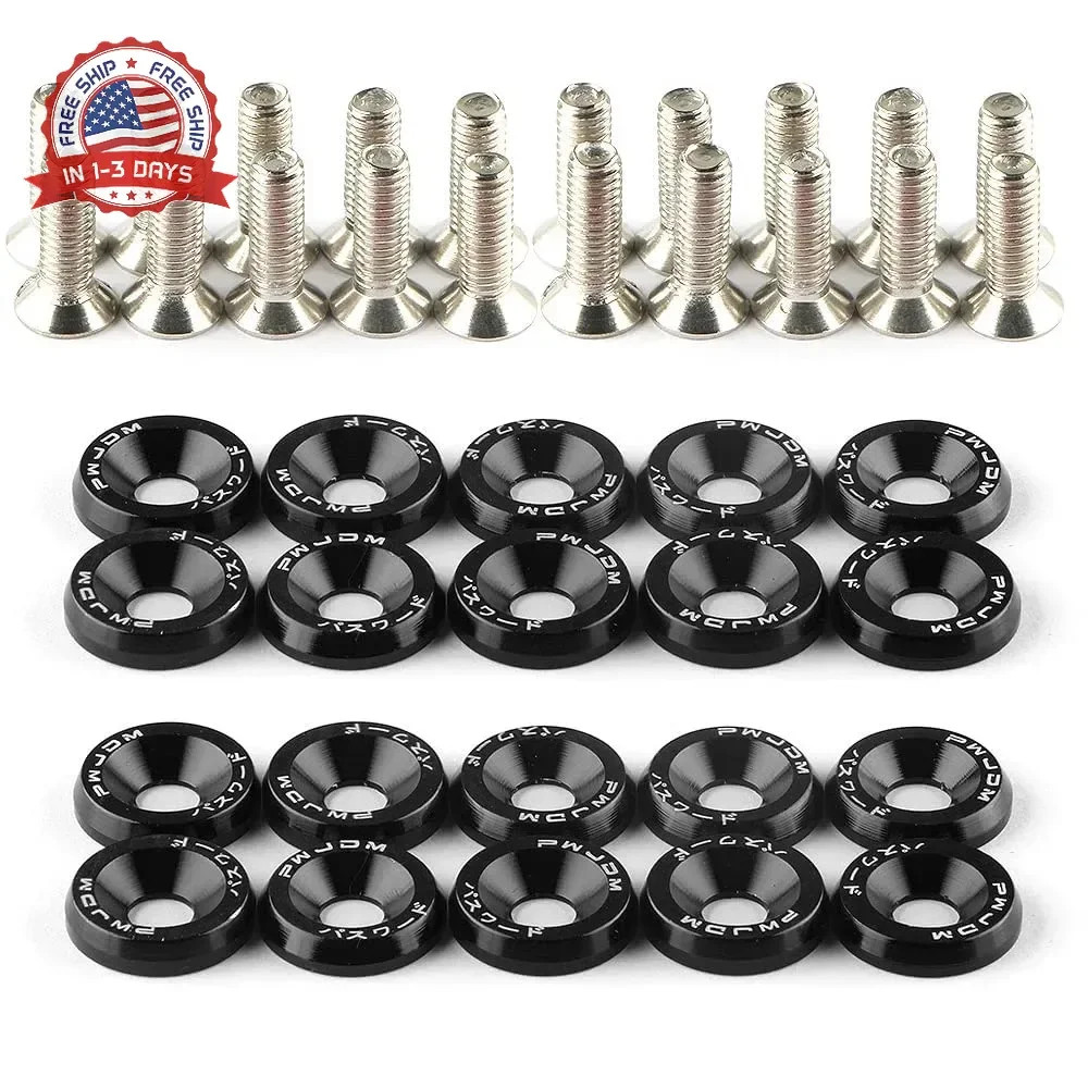 20Pcs/Set Bumper Fender Washers Engine Bay Dress Up Bolts Fasteners M6 JDM Fende