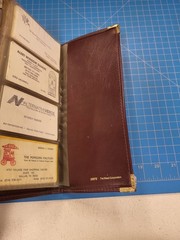 Vintage Cambridge Mead 33072 Business Card Organizer Book Holder Wallet Brown