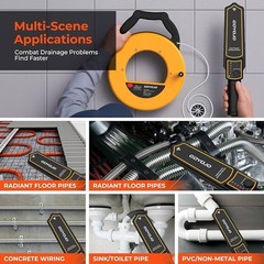 GOYOJO Pipe Locator Kit, 30M Detector for PVC/Metal Pipes, IP67 Rated