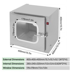 Stainless Steel Cleanroom Tech Pass Through Double Door Transfer Window 110V