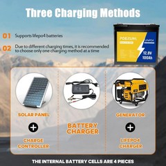 12V 100Ah LiFePO4 100Ah Lithium Battery BMS Cycle Deep for Solar Trolling Motor