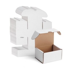 50 Packs 4X3X2 Small Shipping Boxes, White 4 x 3 x 2 inches Corrugated Cardbo…