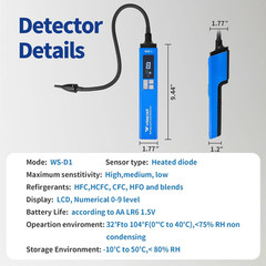HVAC Refrigerant Leak Detector for R134A R1234Yf R410A | Heated Diode HVAC Leak