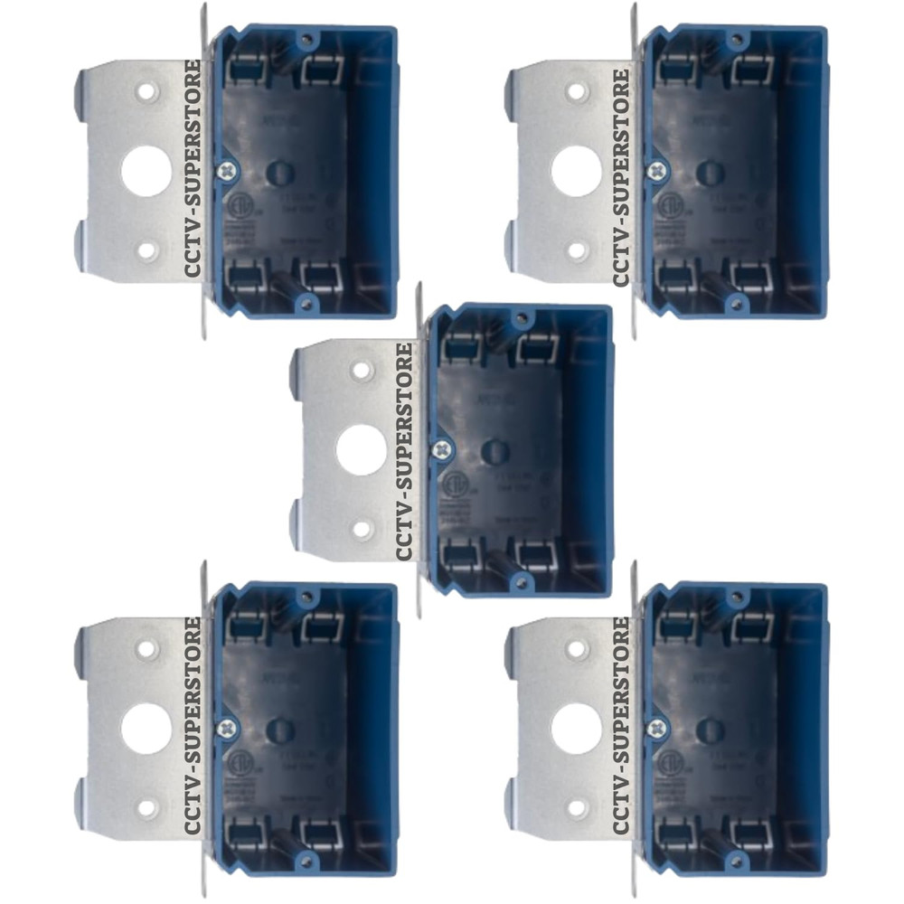 5 Pack 1-Gang ETL New Work Switch/Outlet Box Adjustable Bracket 21 Cu In Plastic