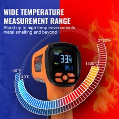 VEVOR Infrared Thermometer -40~2732°F Dual Laser Temperature Gun Non-Contact
