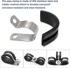 Taiss 136PCS Cable Clamps Assortment Kit 304 Stainless Steel Rubber Cushion P…