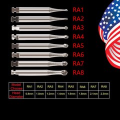 1-10 x Dental Round Tungsten Steel Carbide Burs RA Latch for Low Speed Handpiece