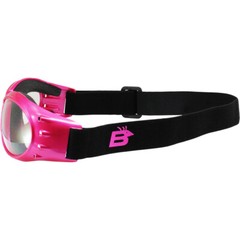 Birdz Eyewear Eagle Womens Padded Motorcycle Goggles Pink Frame Clear Lens
