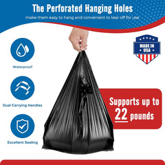 1000 Count Black Plastic Grocery Bags 12″ x 6.5″ x 21″, T-shirt, Trash, Take Out