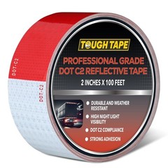 Conspicuity Tape DOT-C2 Approved Reflective Trailer Red White 2”x75’ -1 Roll
