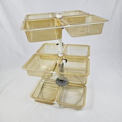 Vintage 3 Tier Rotating Organizer Lazy Susan Style Acrylic Steel Retro MCM